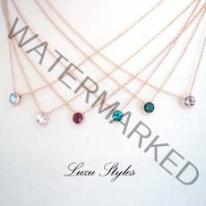 디포르 스와로브스키 크리스탈 12개월 탄생석 목걸이 기념일 생일 커플목걸이