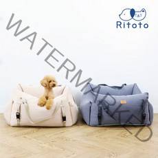 리토토 강아지 중형 대형 카시트 애견 차시트 조수석 이동가방 드라이빙킷 반려견 자동차시트, (중)사이즈-핑크베이지