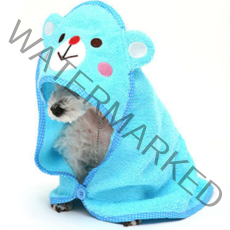 펫스타일 애니멀 팜 타올/가운, 블루 곰돌이, M