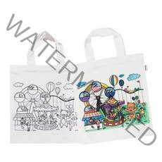 신밧드몰 컬러링 에코백 흰색 놀이공원1 - 에코백 꾸미기 패브릭마카 패브릭아트 그리기에코백 DIY 집콕놀이