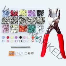 요고링 멀티 단추 똑딱이 펀칭기 100개입, 혼합, 1세트