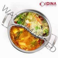 반반냄비 샤브샤브 마라탕 통 스텐 인덕션 훠궈 태극냄비 이디나 워즐 반반냄비, 28CM