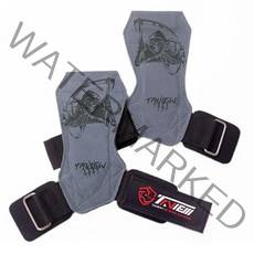 TAVIEW 프리미엄 역도 손목 후크 스트랩을 최대한으로 그립 지원 - 데드 리프트 장갑 및 패드 풀업 리프팅 어깨를 으쓱하는 것과 같은 피트니스 체육관 파워 트레이닝의 대안 블, 27 그레이 (저승사자)