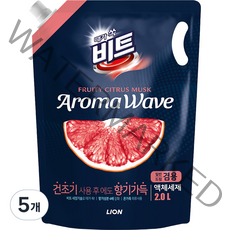 비트 아로마웨이브 일반 드럼 겸용 리필 시트러스향, 2L, 5개