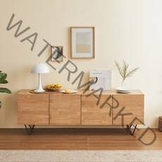 보니애가구 한스 러버우드 원목 1600 거실장 방문설치, 네츄럴