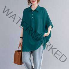 여름 카라 블라우스 셔츠 단카라롱BL
