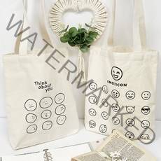 [몽파] 스마일 이모티콘 2종 에코백 꾸미기-2종 택1, 띵크어바웃유