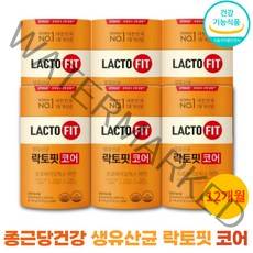 락토픽 생유산균 코어 종근당 락토핏 건강 분말 가루 스틱 식약처 인증 랏토픽 락토바실러스 프롤린 신바이오틱 2000mgX60포, 6개