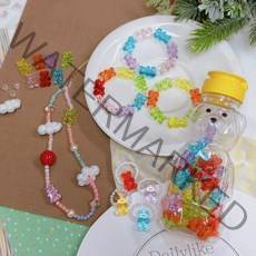 호호홈 젤리곰 비즈 팔찌 반지 구름 핸드폰줄 만들기 곰돌이 케이스 셋트, 젤리곰비즈 팔찌반지핸드폰줄만들기