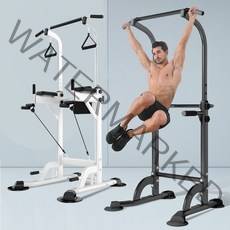 빼다 가정용 치닝디핑 풀업 철봉 턱걸이 운동기구, 고급형, 고급형 화이트-쿠션밴드포함