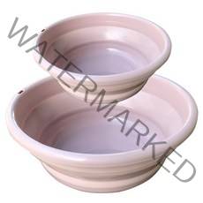 퍼닉 2단변신 접이대야 2종세트, 1세트, 핑크