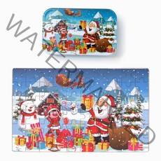 민화샵 퍼즐맞추기 틴케이스퍼즐 미니직소퍼즐 어린이선물 60PCS, 블루마을 XLVBG0102