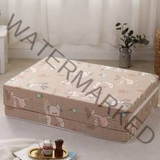 조은집 순면 3단 접이식 매트리스, 애니멀베이지