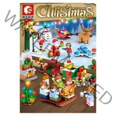 크리스마스 선물 블럭 레고호환 산타클로스 인형 생일 선물 세트, 5.크리스마스장미꽃다발레고호환