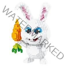 [알꿀밤-나노블럭-마이펫] LP빅 토끼 스노우볼LP 이중생활 동물 블럭, 혼합색상