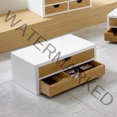 프리메이드 원목 미니서랍함 2칸, 원목미색 + 화이트