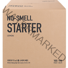 프로도기 반려동물 노스멜 스타터 패드 대용량 레몬향, 1개, 100개입