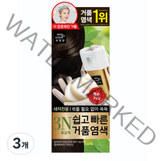 미쟝센 쉽고 빠른 거품 염색 새치전용, 3N 흑갈색, 3개