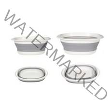 퀵살림 접이식 폴딩 사각 대야 2종 1세트 그레이, 그레이 - 1set