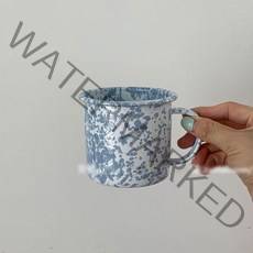 크로우캐년 느낌 요거트볼 시리얼 샐러드 볼 보울 그릭요거트 접시 머그 컵 스푼 세트 블루, 단일사이즈