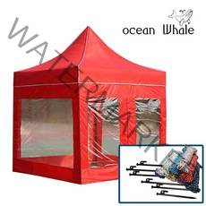 오션웨일 천막 ABDPP 투명세트 3*3 (지붕+프레임+투명바람막이 4면+단조팩(20/30/40)+다용도 로프) 세트 행사용 야외 천막, 3*3투명세트(베이지)+단조팩30CM 8개+로프8개