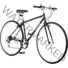 로드마스터 가벼운 입문용 하이브리드자건거 자건거 raychell cr-7007r 크로스 바이크 700c 7단 스피드 프론트 퀵 릴리스 v-브레이크 블랙 화이트, 블랙(블랙 19-3911tcx), 부속품 없음