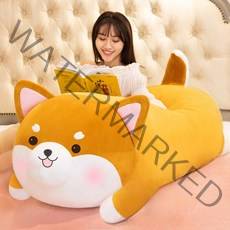 1.5M 시바 바디필로우 안고자는 긴 롱 쿠션 모찌 베게 고양이 강아지 인형 대형 캐릭터, 80cm + 컬러백cm