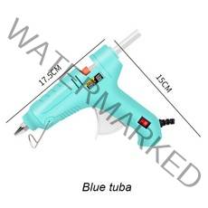 글루건 무선 핫멜트 핫 멜트 접착제 총 7mm 11mm 스틱 60W 미니 전기 난방 가정용 홈 DIY 도구 공예 복구, [01] Glue Gun, [04] L blue 60w, [01] 미국