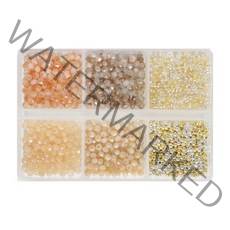 샤론델 그라데이션 비즈반지 만들기 세트, 골드, 1세트