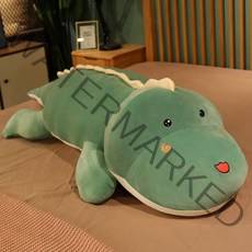 말랑모찌 공룡 바디필로우 대형인형 롱쿠션 안고자는 쿠션 베개 150cm 170cm, 그린