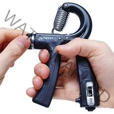 아사야 자동계수 카운터 악력기 강도조절 헤비그립 5kg~60kg 전완근 완력기 손가락 손아귀 운동기구 근육 재활 소방 경찰 시험, 카운터 악력기 블랙