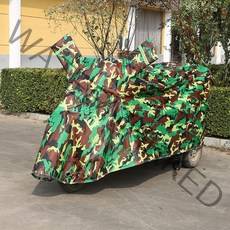 전기 세발 자전거 레인 커버 방수 태양 방지 단열 노인 스쿠터 의류 안티 판초 두꺼운 범용 자동차 커버, 녹색위장옥스포드세바퀴[두꺼운안티에이징_5XL