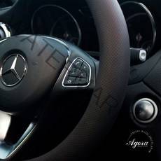 아고라 아우디 A5스포트백(2013-2016) [D컷X] 명품 가죽 핸들커버 4가지 색상, 블랙