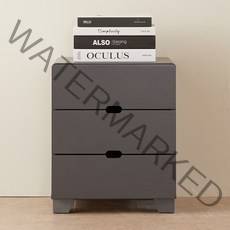 제이디퍼니처 레미 발통형 3단 서랍장, 그레이