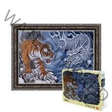 퍼즐피플 동양화 직소퍼즐, 흑룡맹호도 1000P 액자포함(엔틱실버), 1000p