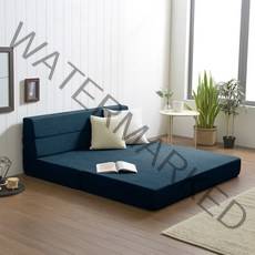 서광퍼니처 HR황토폼 4단 접이식매트리스 쇼파베드 180T 더블사이즈, 인디고블루