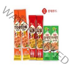 롯데푸드 옛날 소시지 3종 각 2개 한아름 알뜰 야채맛, 1세트