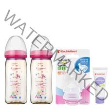 더블하트 SofTouch 모유실감 토이 트윈팩 240ml + 젖꼭지 2p 세트, L(6~9개월), 1개