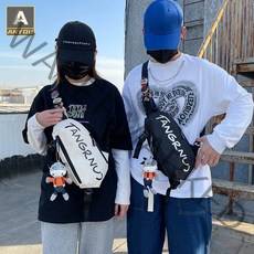 힙색 남자 힙색 스포츠 가방 힙색 허리 어깨 가방 방수 스포츠 크로스백, 블랙