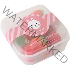 황씨네도시락 정사각 내열 일회용도시락 450 + 뚜껑 + 토끼 원형바 스티커, 10개입, 1세트