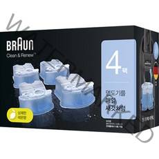 BRAUN 클린 앤 리뉴 면도기 세정액, CCR (4개입)