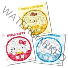 케이엠엘리홀딩스 3D 산리오 캐릭터 스티커 원형 DIY 보석십자수 3종 세트10 x 11 cm, 혼합색상, 1세트