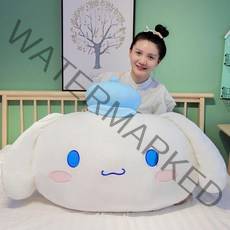산리오 시나모롤 인형쿠션 안고자는 이형 바디필로우, 화이트 동그란 눈