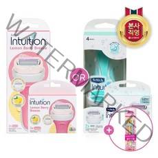 [쉬크] [복합구성] 인튜이션 제모기+날2입 & 날3입 & 눈썹칼 4입 (레몬베리/내추럴, 선택:레몬베리