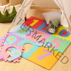 EVA 숫자놀이 퍼즐매트 10p + 테두리 마감재 15p, 혼합색상, 1세트