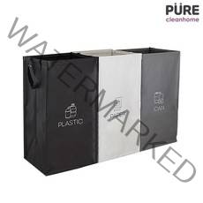 3단 분리수거함 손잡이 가방형 대형 54L / 타포린백 방수 분리수거