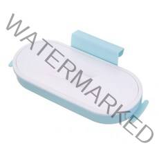 캐비닛 도어 쓰레기 홀더 휴지통 위에 가정용 플라스틱 교수형 쓰레기통 뚜껑이있는 휴대용 서랍 쓰레기통 가방 홀더, 하늘색