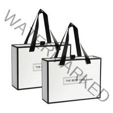 더베스트 선물상자 기프트백 23.5 x 17 cm, 올화이트, 2개