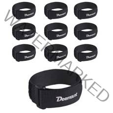 간편 찍찍이밴드 캠핑 자전거 스트랩 기본, 블랙, 10개