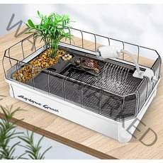 거북이 아크릴 어항 반수생 쉼터 수족관 구피 키우기 소형 대형 특대형, 02.어항 세트, 그린